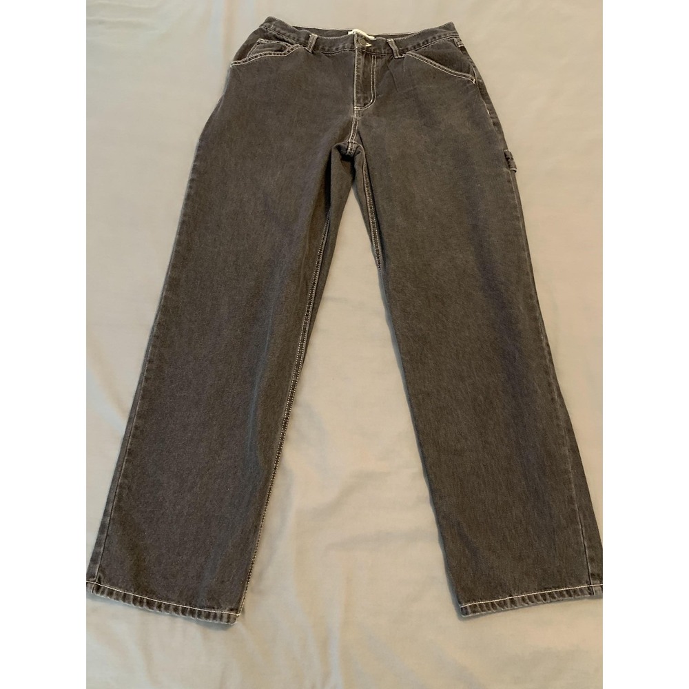 RSQ Carpenter Jeans Mens 29 Black Gray‎ Denim Utility Hammer Loop Workwear